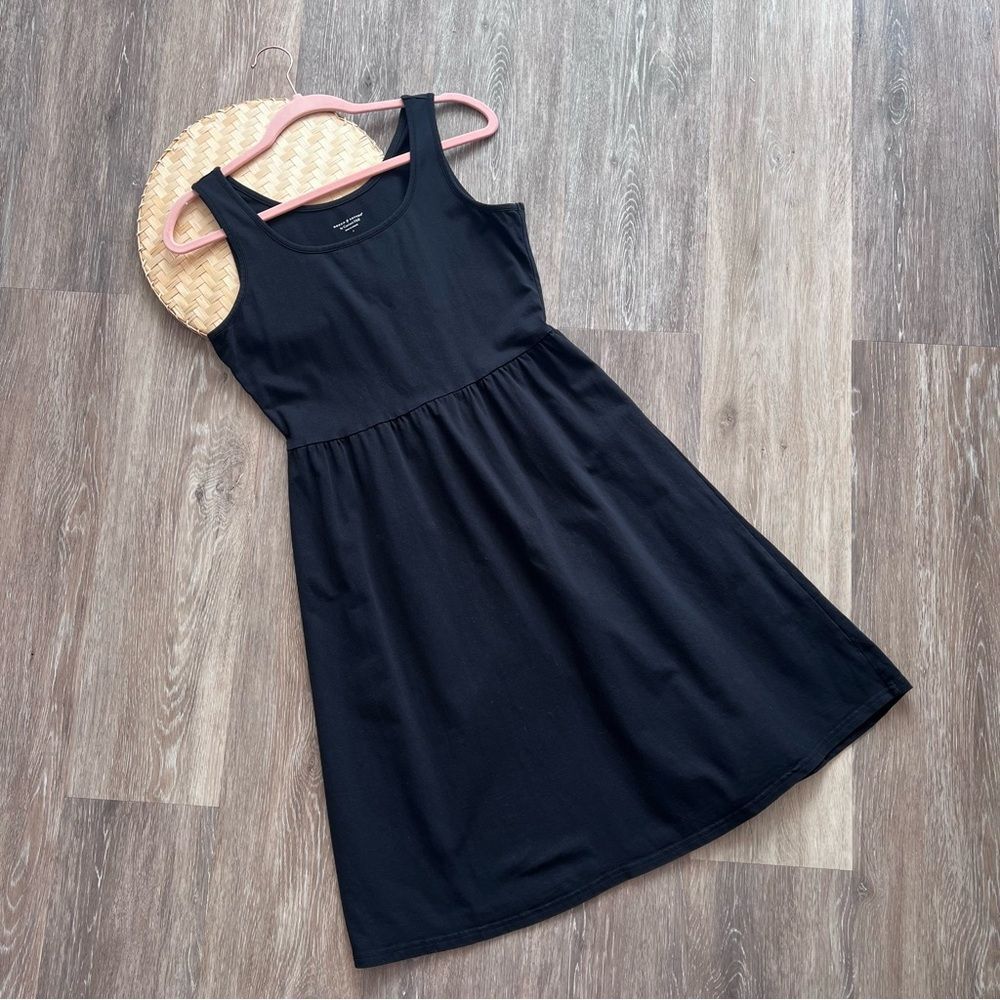 Garnet hill black cotton sleeveless summer dress women’s size S